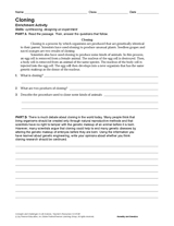 Activity: Cloning