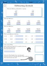 Subtracting Decimals III